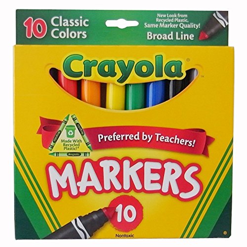 Image of Crayola Broad Line Markers, Classic Colors 10 Each (Pack of 48)