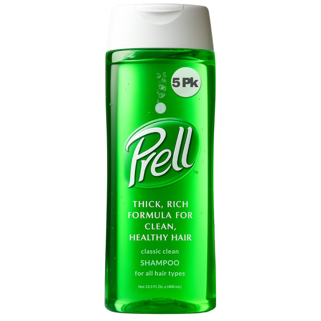 Prell Original Green Shampoo – Classic Clean Deep Cleansing Shampoo for Men & Women | 13.5 oz | 5 Pack