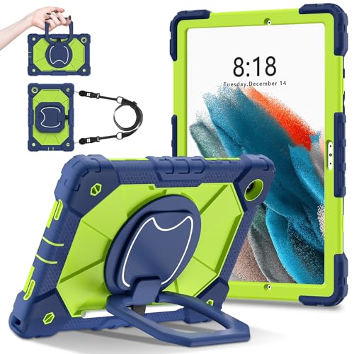 Coque antichoc Samsung Galaxy Tab A8 anti-chute pour enfants et professionnels bleu vert