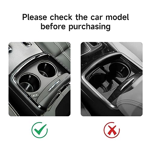 Image of Car Front Water Cup Holder Decor Decals for 2011-2023 Chrysler 300 / 300C / 300S / Limited /Touring /Base Accessories Carbon Fiber Stickers