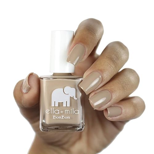 Miniatura 3 de ella+mila Profesional, de Secado Rápido, Esmalte de Uñas de Larga Duración y Resistente a las Astillas Naranja a Marrón (Mocha Dreams - 0.45 fl oz)