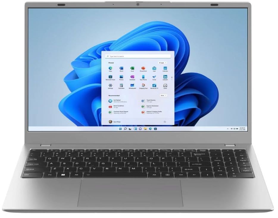 Difinity Laptop 15,6 Zoll Full-HD mit MS Office 2024 Pro - Celeron Quad N5095 4x2.90 GHz, 16GB DDR4, 512 GB SSD, UHD VGA, HDMI, Webcam, Bluetooth, USB 3, WLAN, Windows 11 Prof 64 Notebook - #8303