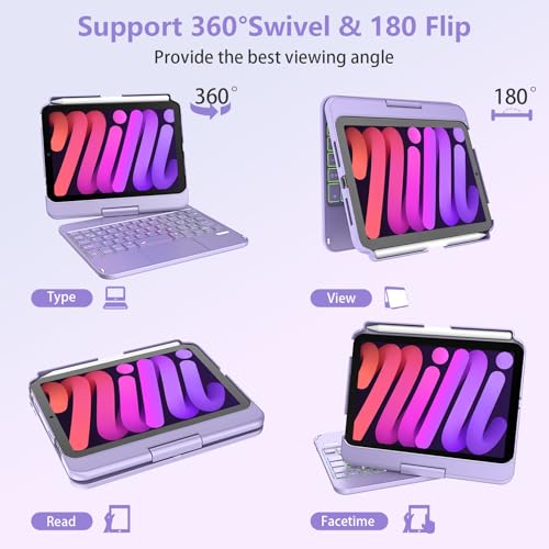 TaIYanG iPad mini Keyboard Case for 8.3 Inch Mini 6/7, 360° Rotatable by TaIYanG - Used condition - Image 4
