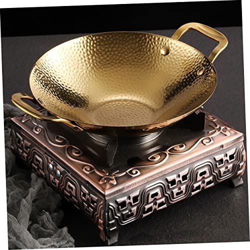 Wok de acero inoxidable con doble asa acabado martillado miniatura 7