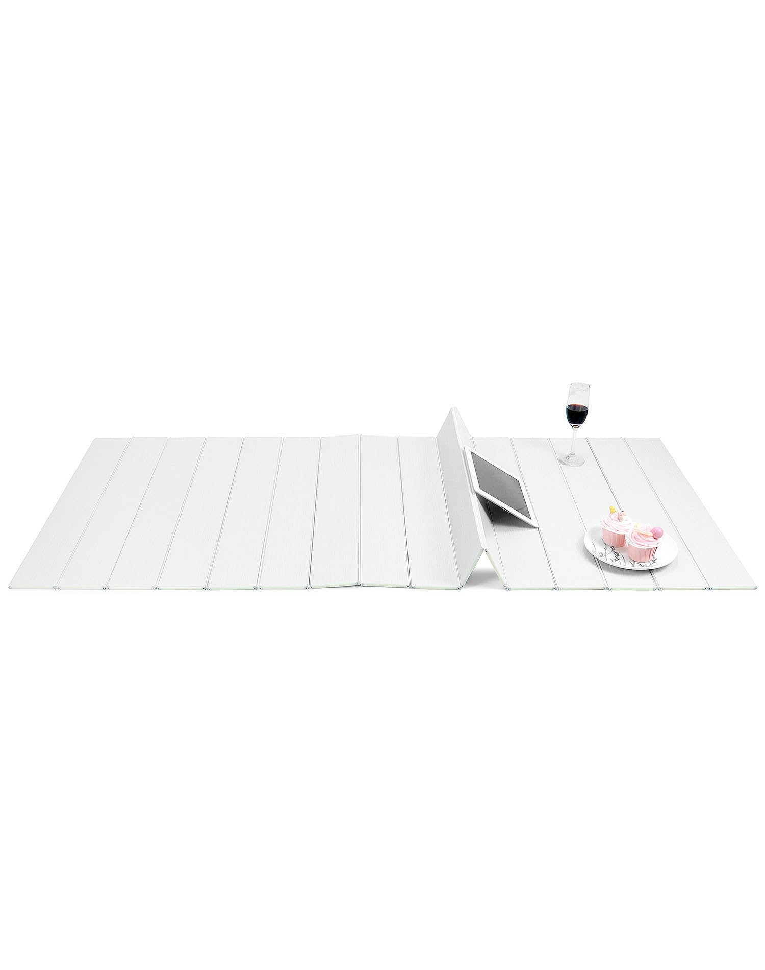QWORK® Estante de Baño Plegable, Tabla de Baño de PVC para Baño y SPA - 170 x 75 cm x 0,7 cm - Blanco