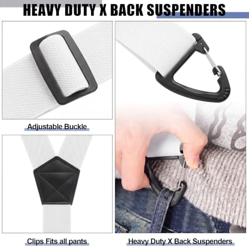Image of Janmercy 2 Pcs Men's Hidden Suspenders Under Clothing | 1.5 inch X Back Heavy Duty Work for Shirt Jeans