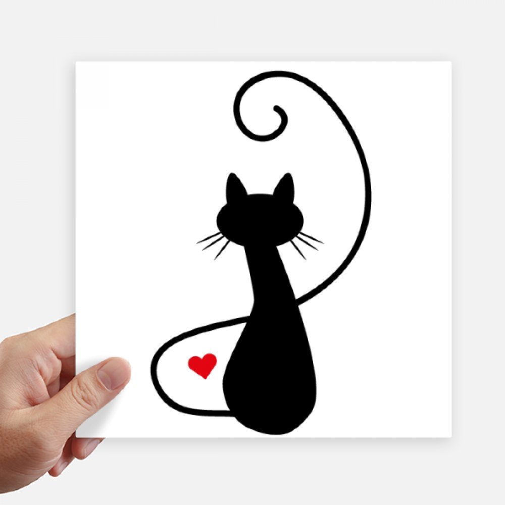 Sticker chat Coeur pour masquer les rayures de valise et décorer une chambre