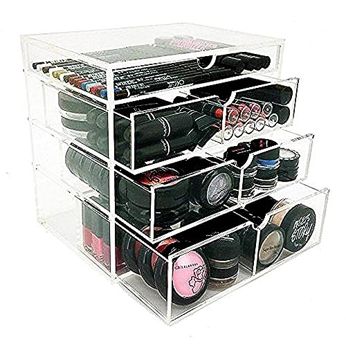 Vencer Acrylic Makeup Organizer Holder Box with 4 Removable Drawers,VMO-026