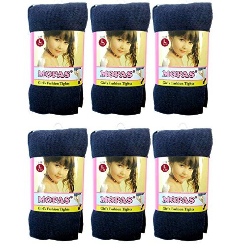 6 Pair Girls Tights Footed Dance Stockings Pantyhose Ballet L Size 7-10 Navy 6-Pack Girls Tights – for Kids Size 7-10 | Navy Blue Pantyhose for School, Ballet, Uniform, Dress Outfits | Soft, Stretchy