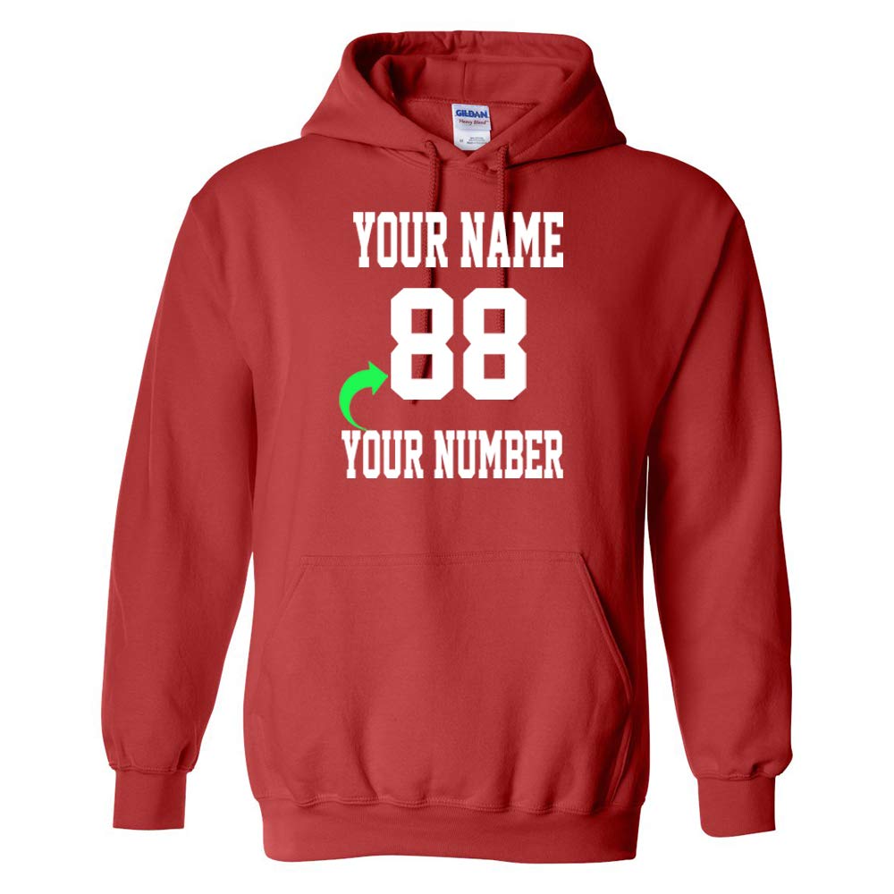 Personalized Hoodie with Custom Name and Number Unique Stylish Team Sports Gift Paprika Adult-5X-Large