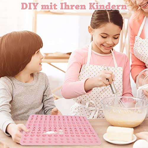 Backmatte Hundekekse, Silikon Backmatte Hundeleckerli 5 Formen in 1 BPA-Frei Backunterlage Backform für DIY Hundekekse und Leckerlis (130 Gitter, Halbkugel Fische Knochen Stern Herzform)