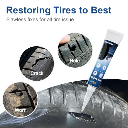 Image of Tire Repair Rubber Nails Kit, 20 PCS Screw in Tire Plug kit with 2 Sizes | Portable Emergency Tubeless Flat Tire Repair Kit for Cars, SUVs, Motorcycles and ATVs