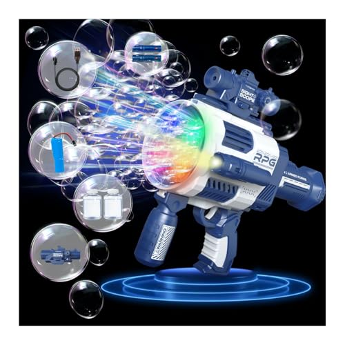 Upgraded Rapid-Fill Automatic Bubble Machine Gun - Rechargeable Electric Blaster