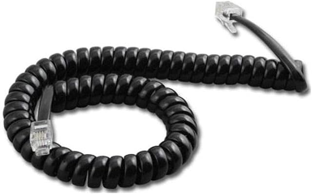 Cabo Espiral De Telefone Preto Plug Rj11 - Kit 5 peças