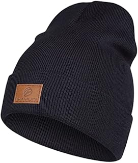 HAMUNI Beanie Hat for Men Women Classic Winter Hats Comfortable Breathable Soft Acrylic Beanie Cap Vintage Plain Knitted Cuffed Beanies Unisex Gift Idea