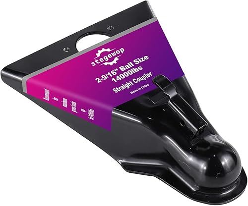 Miniatura 7 de Acoplador de remolque de marco en A forjado de 2 pulgadas con pestillo de gatillo SAE Clase IV 7000 libras para remolque RV, barco, cámper (negro)