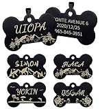 Buena Opción para Mascotas: Placa de perro grabada, escritura fácil de leer y metal sólido, esto es ideal para su mascota, se puede usar en un collar o arnés. Si alguien de buena voluntad encuentra a su perro o gato, puede leer la dirección o el número de teléfono. La placa de identificación personalizada se puede usar para mochilas, mochilas o equipaje para evitar pérdidas.