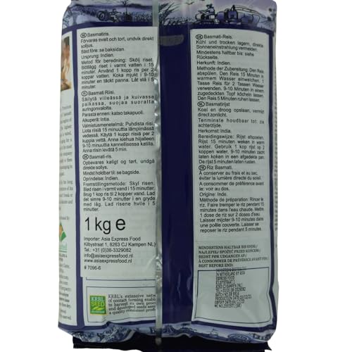 INDIA GATE Premium Basmati Reis – Feiner, aromatischer Langkornreis aus Indien, feines Langkorn (1 x 1 kg)