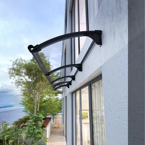 Auvent de porte extérieure silencieux et transparent anti-UV