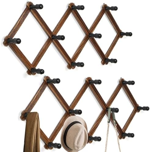 WGFKVAS 2 Pack Accordion Hat Rack for Wall
