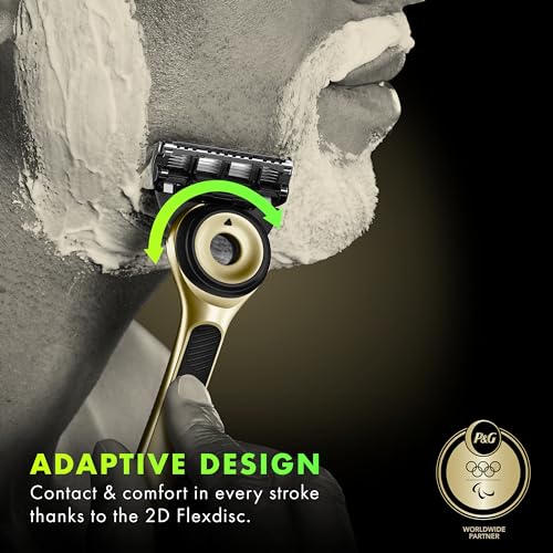 GilletteLabs with Exfoliating Bar Razor for Men, Champion Gold Edition - 1 Handle, 1 Razor Blade Refill, Includes Premium Magnetic Stand image 4