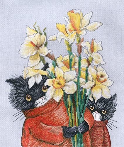 Wizardi RTO Counted Cross Stitch Kit on Canvas Aida with Warmth in Palms. Terrififc Chart 6.5 * 8.46 inches M906. Ideal for Embroidery & Needlework Amateurs