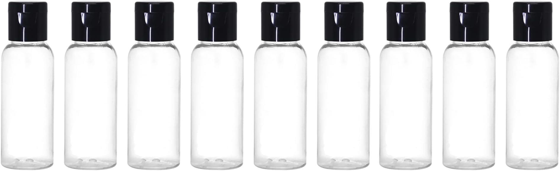 nsb herbals 30ml Empty Clear Plastic Bottles Refillable Travel Size Cosmetic Containers Small Leak Proof Squeeze Bottles with Black Flip Cap for Toiletries, Shampoos, Lotions, Creams (6)