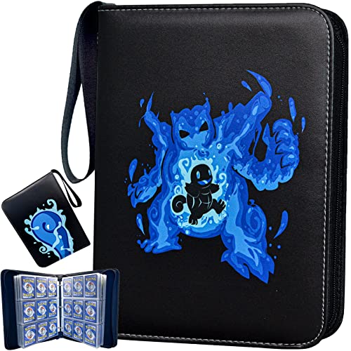 CHELSOND Card Binder for Pokemon Cards, 9-Pocket Portable Card Collector Album Holder Book Fits 720 Cards with 40 Removable Sleeves, Trading Card Binder Display Storage Carrying Case for TCG-Blue
