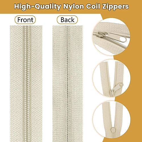 DOITEM 15.3 Yards/ 14 m 5 Pieces Assorted Colors #3 Nylon Coil Zippers - Image 4