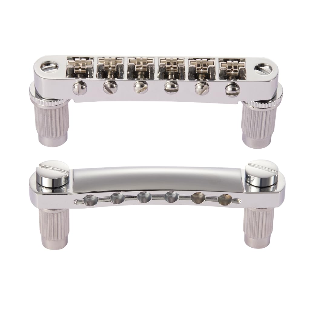 Gitara elektryczna Tune-O-Matic Roller Saddle Bridge i Stop Bar Tailpiece Set z klipsem Blokada do Les Paul/SG/ES/Dot Chrome
