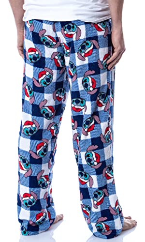 MJC Men's Disney's Lilo and Stitch Christmas Buffalo Plaid Loungepant, Blue4