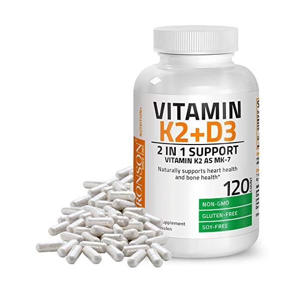 Vitamin-K2-MK7-with-D3-Supplement-Bone-and-Heart-Health-Non-GMO-Formula-5000-IU-Vitamin-D3-90-mcg-Vitamin-K2-MK-7-Easy-to-Swallow-Vitamin-D-K-Complex-120-Capsules Bronson Vitamin K2 (MK7) with D3 Supplement Non-GMO Formula 5000 IU Vitamin D3 & 90 mcg Vitamin K2 MK-7 Easy to Swallow Vitamin D & K Complex, 120 Capsules
