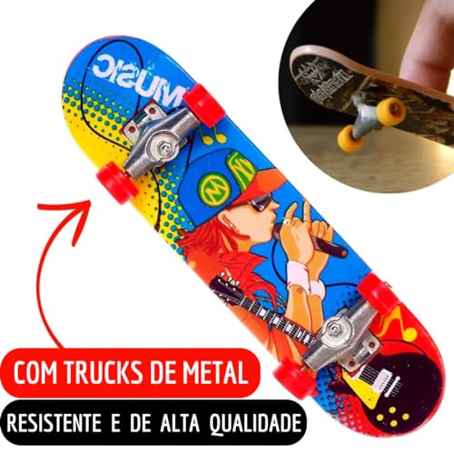 Skate de Dedo Profissional Kit com 2 Mini Skate de Dedo com Acessórios 8 Rodinhas + Ferramentas de M