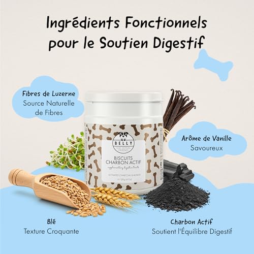 Belly® Biscuits Charbon Actif Chien -100g- 100% Végan - Réduit Gaz Malodorants, Anti Diarrhée Chien - Riche en Fibres, Graisses Végétales, Antioxydants, Vitamines, Minéraux - Activated Charcoal – Image 5