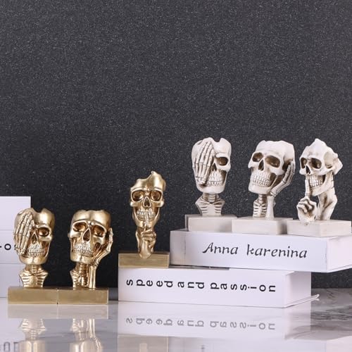 Estatuas decorativas de esqueleto set 3 piezas estilo gótico miniatura 7