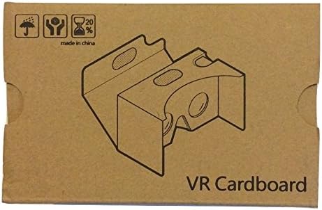 HoK Google VR Cardboard V2.0 3D Glasses - Virtual Reality Cardboard Kit with Headband Fits 3" - 6" Screens (Beige)