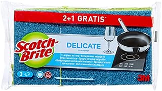 3M Universal Laminated Scourer, Polyurethane, Blue-No Stripe, 3 Unidad