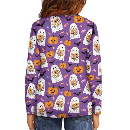 Renewold Halloween T-Shirts Long Sleeve Crewneck Girls Boys T Shirts Kids Athletic Tees Shirts Casual Clothes 3-16 Years2