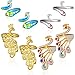 Produktbild 8 Stücke Stricken Schleife Häkeln Ring Verstellbar Strickschlaufenring Finger Häkelring Zubehör Pfau Offener Fingerring Fingerhut Metall Garnführung Finger Halter zum Quilten Nähen Basteln