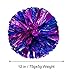Pack of 4 Cheerleading Pom Poms Foil Plastic Metallic Cheerleader Pom Poms for Cheer Sport Kids Adults Team Spirit Cheering (Rose Red/Blue)