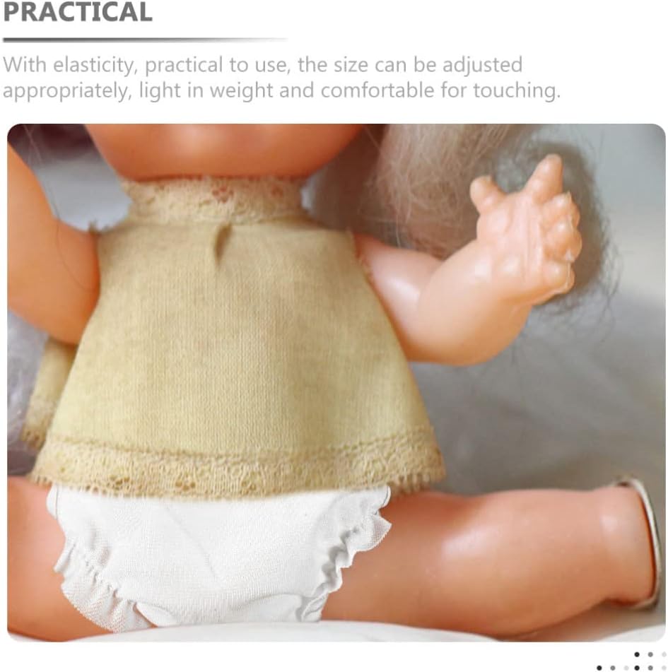 20Pcs White Doll Briefs Adorable Cloth Doll Underwear Toy for Diy Accessories Mini Cute Baby Diapers Reusable