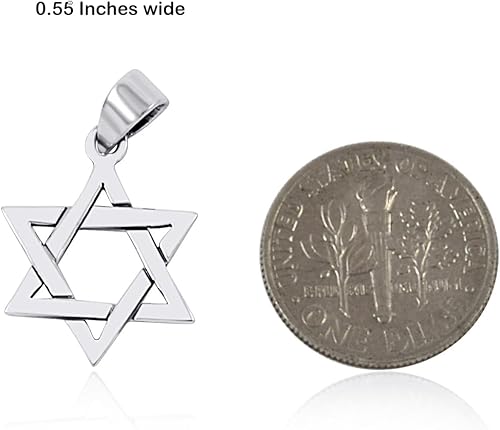 Miniatura 2 de AJDesign Collar con colgante de estrella de David de plata de ley 925, joyería judía para hombres y mujeres religiosas