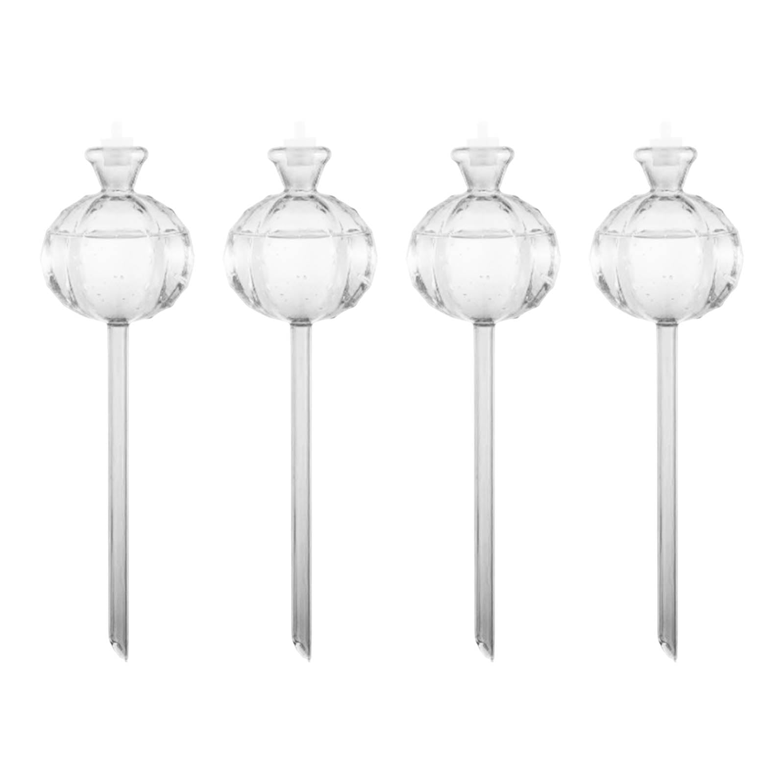 Glass Plant Watering Globes Pack of 4, 25cm, Self-Watering (White)