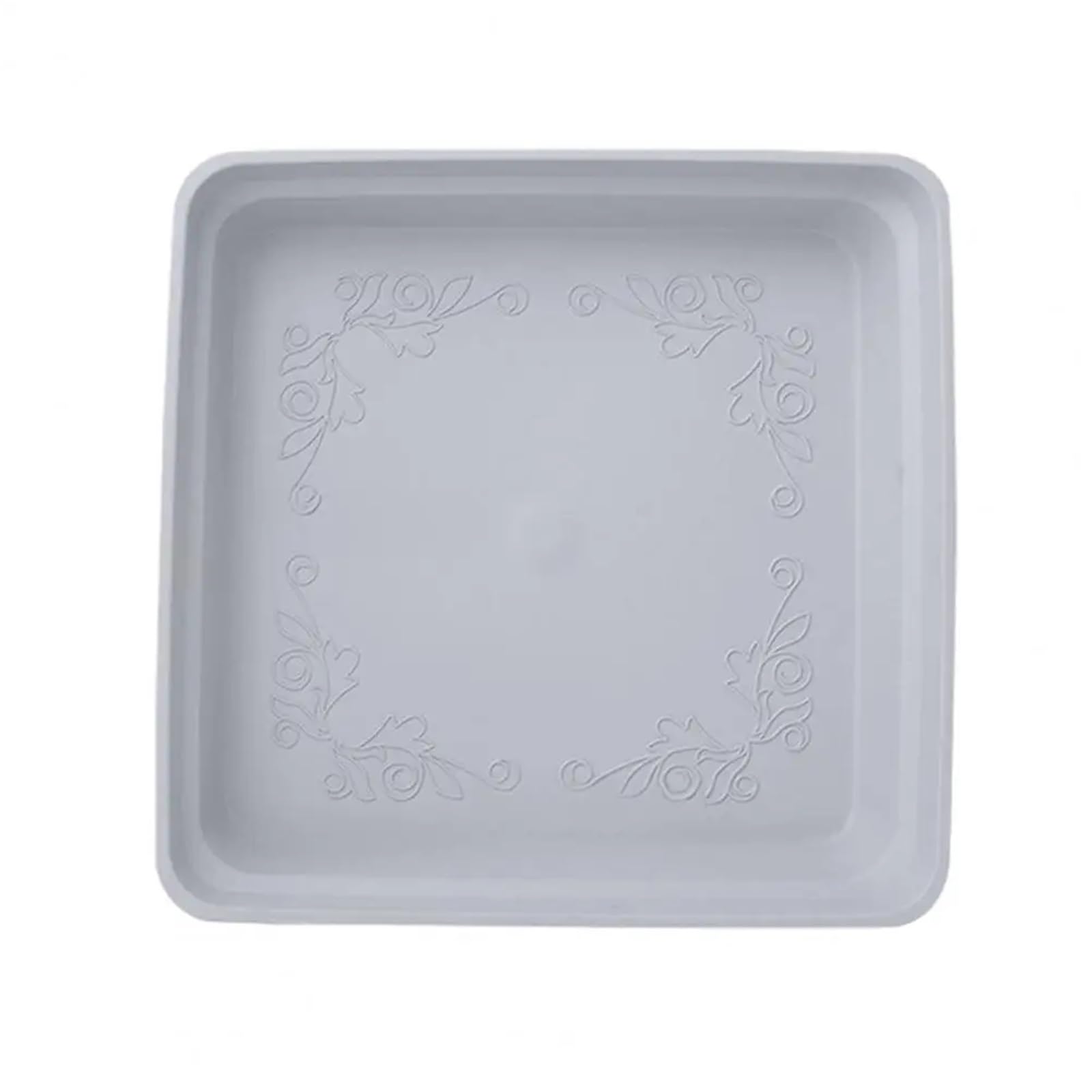 GIUPLOKID Plastic Drip Trays, Plant Saucer Square Plastic Drip Tray Multicolor Indoor Outdoor Overwatering ion(Grey White 36cm)