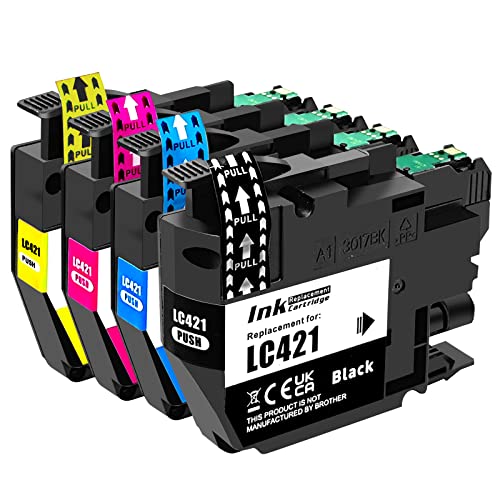 SHUOLEI LC421 Ink Cartridges Compatible with Brother LC421 LC-421 XL Inkjet Cartridges Multi-Pack Standard Yield