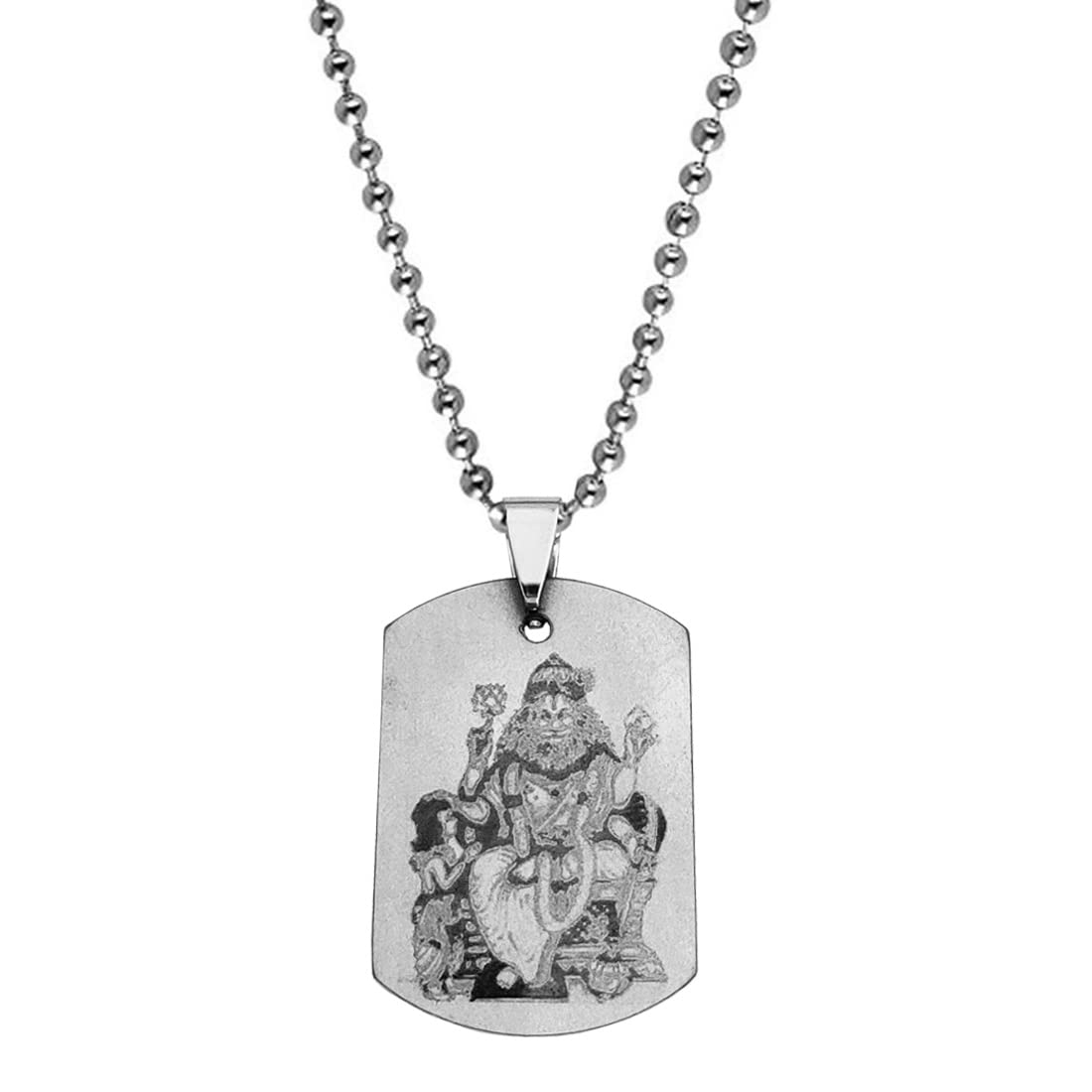 M Men StyleHindu God Lord Narasimha VenkateshaVishnu Avatar Divine Silver Stainless Steel Pendant Necklace Chain For Men And Women SPn2022515