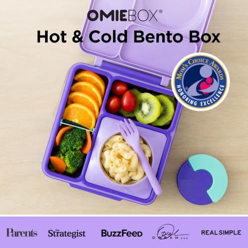 Image of Omie OmieBox Kids Insulated Leakproof Bento Lunch Box with Food Jar (Purple Plum)