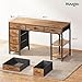 Huuger Computer Desk with 6 Drawers, 47 Inch Office Desk with Shelves, Reversible Gaming Desk, Corner Desk with Storage, Work for Home Office, Study, Living Room, Rustic Brown