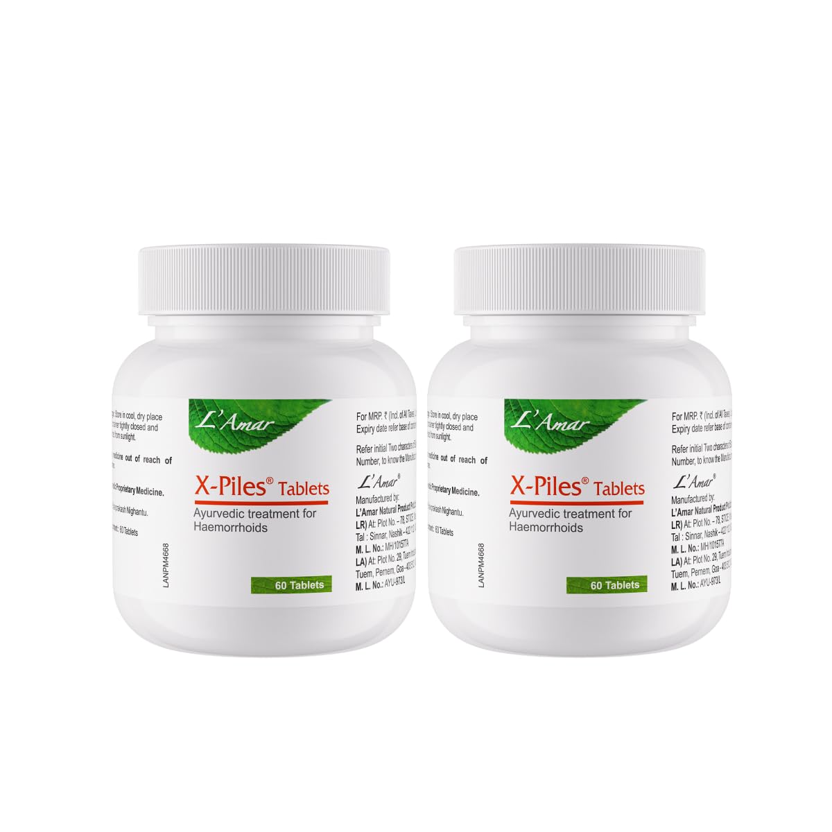 L’Amar X-Piles Tablets – Ayurvedic Support for Piles & Fissures | Helps Reduce Bleeding, Itching & Supports Digestion | 60 Tablets (Pack of 2)-image-36