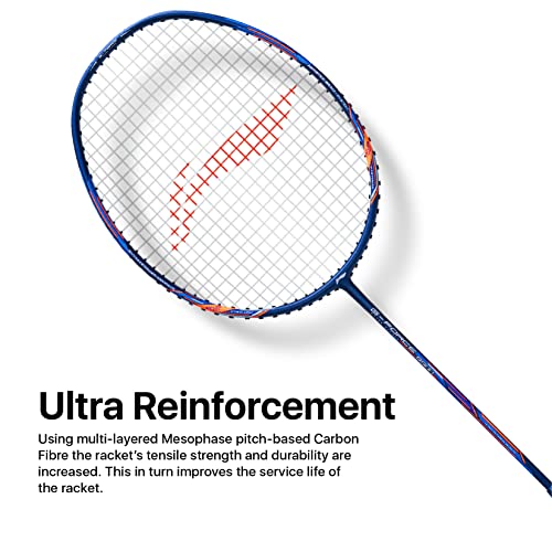 Li-Ning G-Force Extra Strong 9500 Carbon Graphite Badminton Racket (Navy/Orange) With Free Full Cover #TOP4